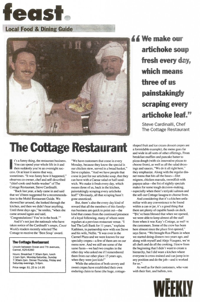 The Cottage Restaurant - Best Soup in Monterey