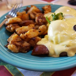 Eggs Benedict with Crab at the Cottage